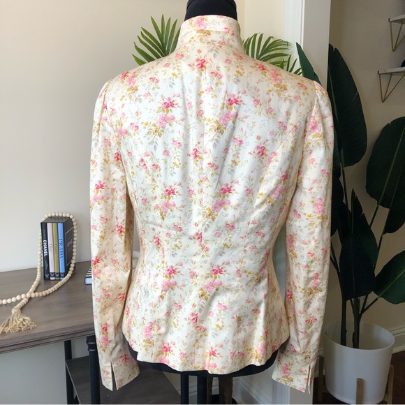 RALPH LAUREN Blue Label FLORAL-PRINT 100% COTTON Blazer Jacket 12 - Picture 7 of 8